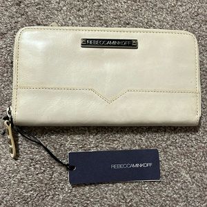 Rebecca Minkoff large zip around wallet in Vanilla